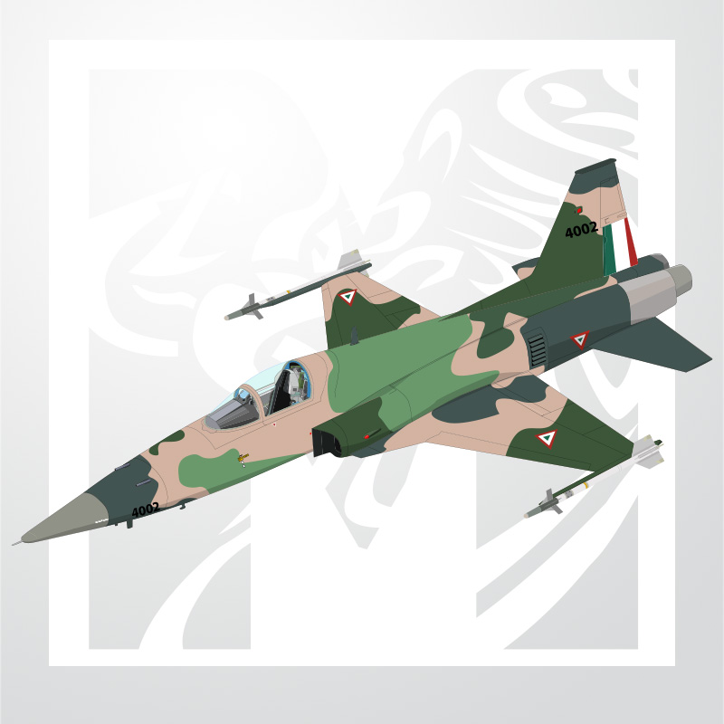 Northrop F5e Tiger II Vector Illustration